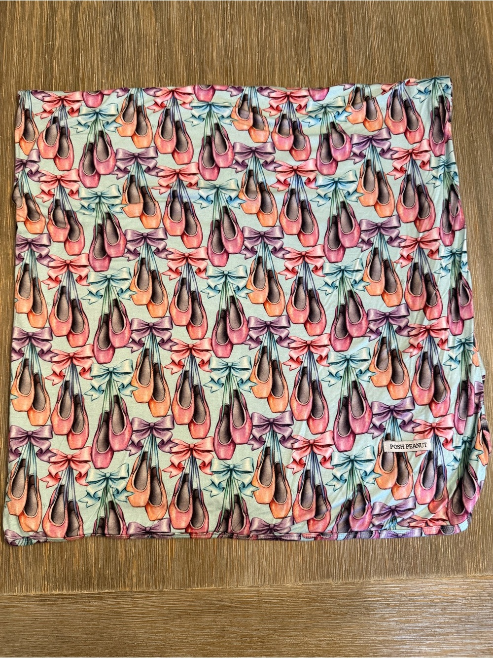 Posh Peanut Reversible Ballet Slipper Blanket – Floral Dance Print